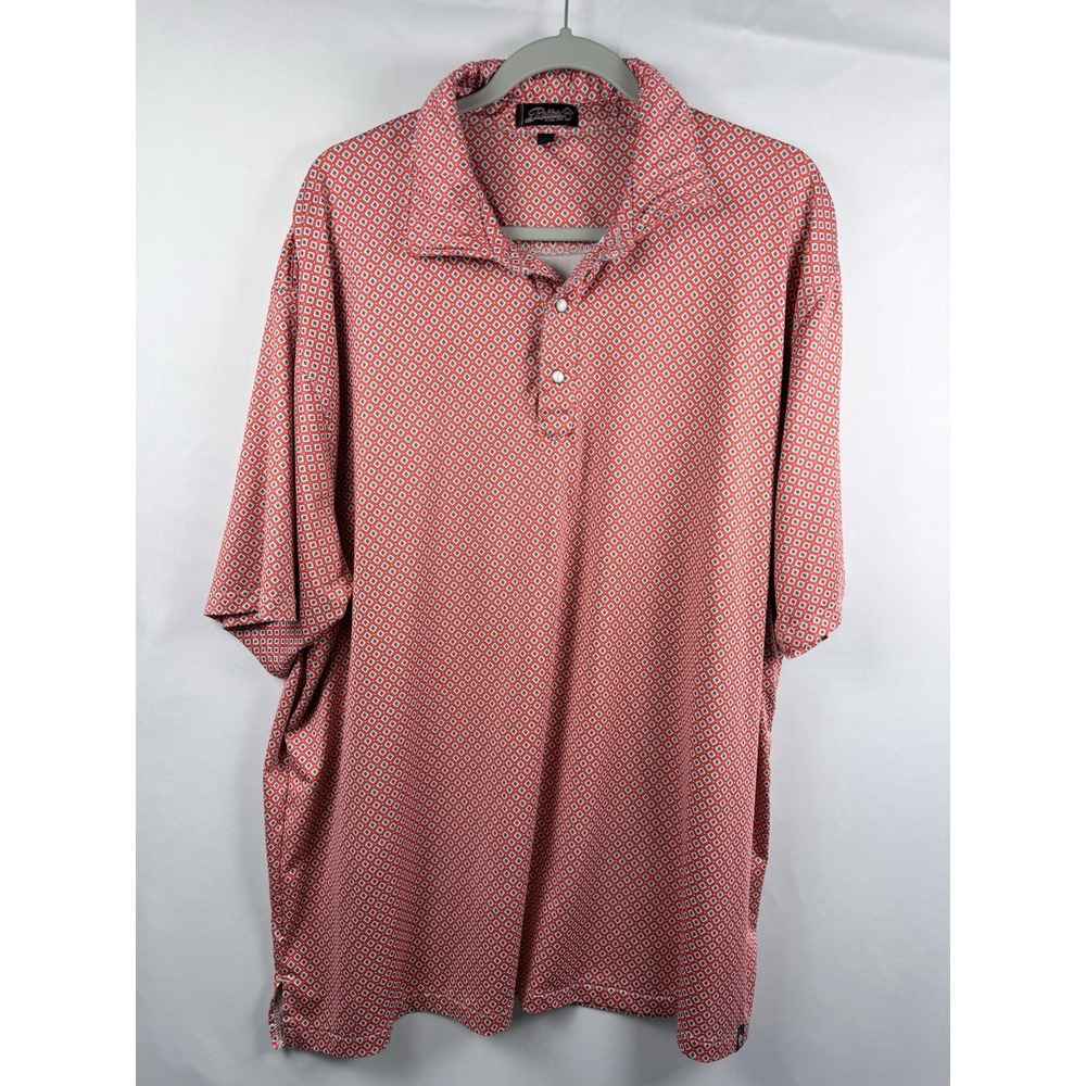 Rafter C Men's XXL Red Geometric Pearl Snap Western Short Sleeve Shirt